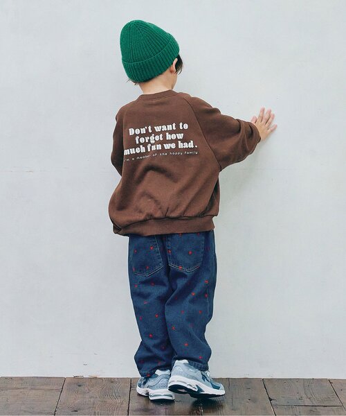 p.premier（ピードットプルミエ）の「【ジュニア対応】ハート刺繍のワイドストレートジーンズ（デニムパンツ・キッズ・ピンク/ブルー・80/90/100/110/120/130/140）」の4枚目の写真