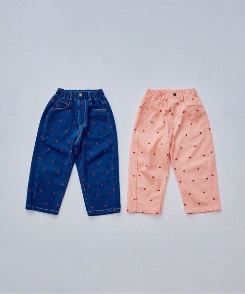 p.premier（ピードットプルミエ）の「【ジュニア対応】ハート刺繍のワイドストレートジーンズ（デニムパンツ・キッズ・ピンク/ブルー・80/90/100/110/120/130/140）」の14枚目の写真