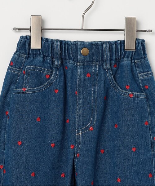 p.premier（ピードットプルミエ）の「【ジュニア対応】ハート刺繍のワイドストレートジーンズ（デニムパンツ・キッズ・ピンク/ブルー・80/90/100/110/120/130/140）」の19枚目の写真