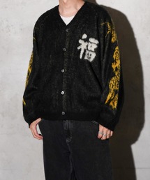 THRIFTY LOOK / スリフティールック RAGLAN SLEEVE SOUVENIR CARDIGAN スーベニアデザイン ラグランスリーブ カーディガン モヘアタッチ