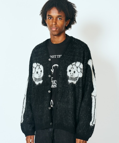 THRIFTY LOOK(スリフティールック)の「THRIFTY LOOK / スリフティールック RAGLAN SLEEVE SOUVENIR CARDIGAN スーベニアデザイン ラグランスリーブ カーディガン モヘアタッチ(カーディガン/ボレロ・メンズ・ブラック系その他/ブラック・SMALL/MEDIUM/LARGE)」の5枚目の写真