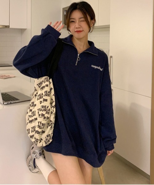 ちゃんみな　スウェット（ビックシルエット）　即日発送 モールス”ビッグシルエット刺繍スウェット（グレイ） | HATSUNEX