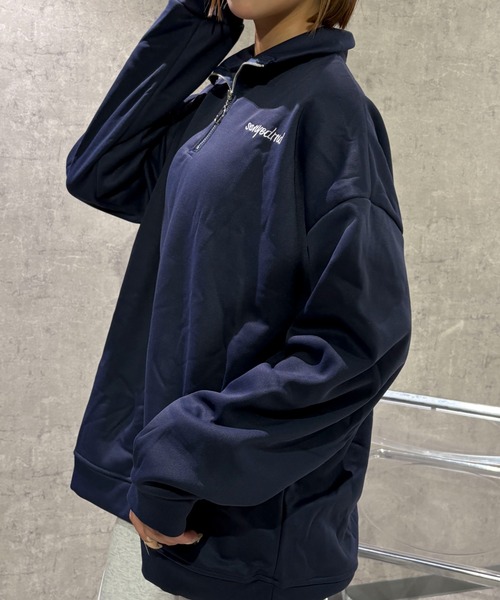セール】【25年秋冬新作】裏シャギービックシルエットハーフZIP
