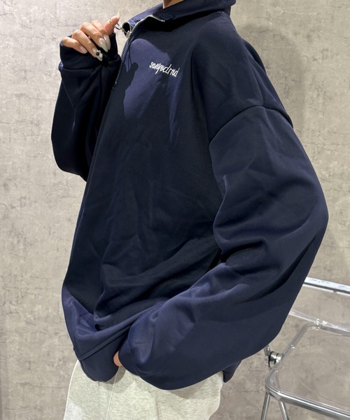 セール】【25年秋冬新作】裏シャギービックシルエットハーフZIP