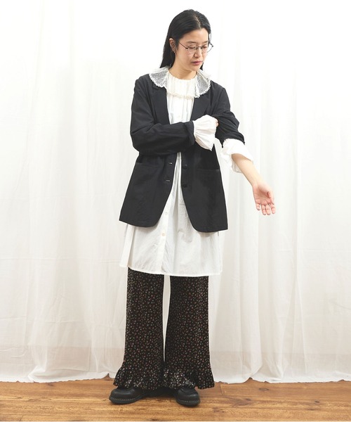 fig Ｌondon（フィグロンドン）の「_CottonCupra twill jacket（テーラードジャケット・レディース・ブラック・FREE）」の16枚目の写真