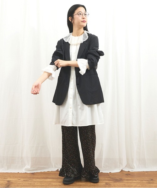 fig Ｌondon（フィグロンドン）の「_CottonCupra twill jacket（テーラードジャケット・レディース・ブラック・FREE）」の11枚目の写真