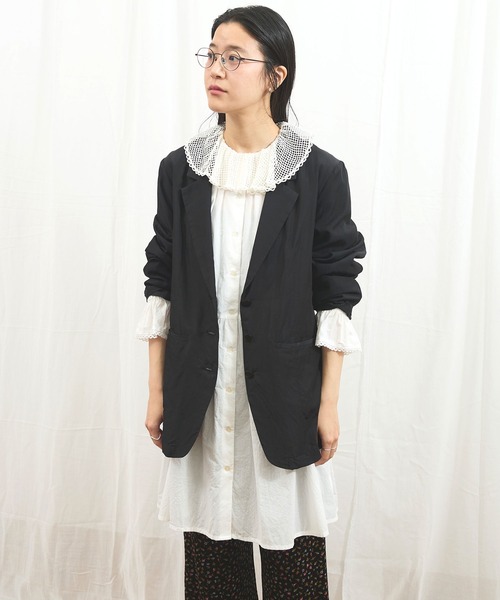 fig Ｌondon（フィグロンドン）の「_CottonCupra twill jacket（テーラードジャケット・レディース・ブラック・FREE）」の22枚目の写真