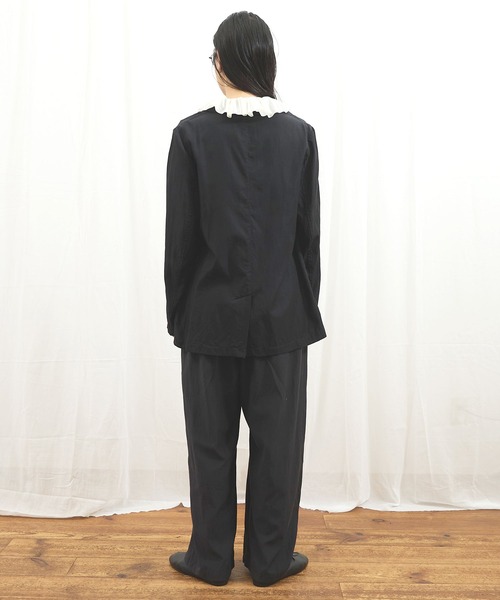 fig Ｌondon（フィグロンドン）の「_CottonCupra twill jacket（テーラードジャケット・レディース・ブラック・FREE）」の2枚目の写真