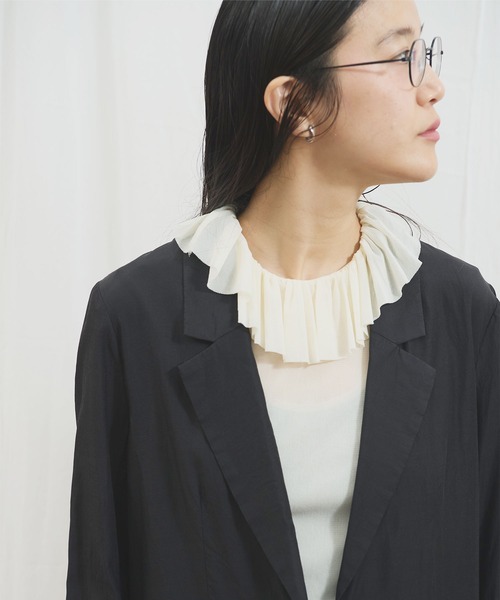 fig Ｌondon（フィグロンドン）の「_CottonCupra twill jacket（テーラードジャケット・レディース・ブラック・FREE）」の10枚目の写真