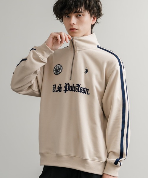 セール】U.S. POLO ASSN. ユーエスポロアッスン half zip sweat shirt