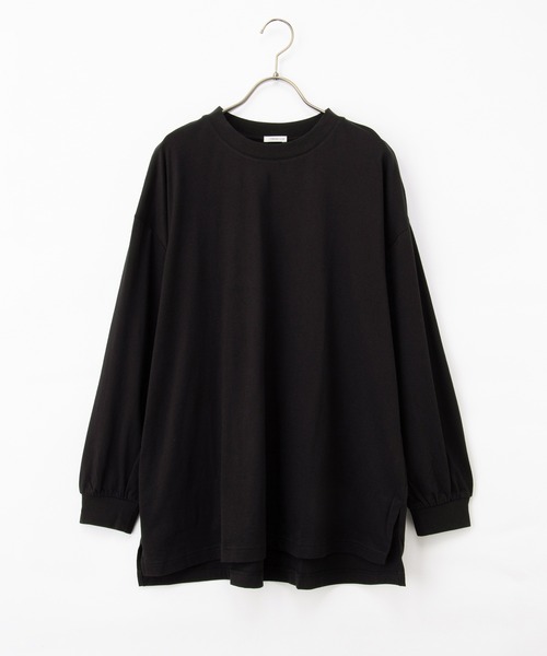 Honeys(ハニーズ)の「ゆるチュニックTシャツ(Tシャツ/カットソー・レディース・キャメル/ブラック/グレイッシュベージュ/オフホワイト/スミクロ・F)」の19枚目の写真