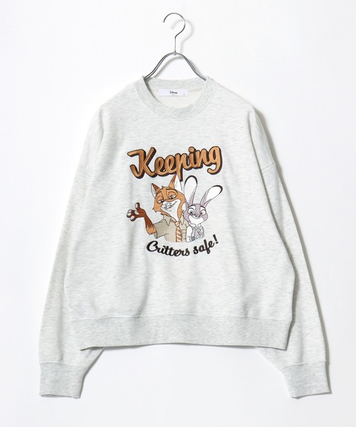 Disney（ディズニー）の「Disney（ディズニー）キャラクター刺繍スウェットトレーナー/ズートピア（ジュディ・ホップス＆ニック・ワイルド）/シンデレラ（ルシファー）（スウェット・レディース・ブラック/ホワイト系その他/ミント/チェリーピンク・L/M）」の2枚目の写真