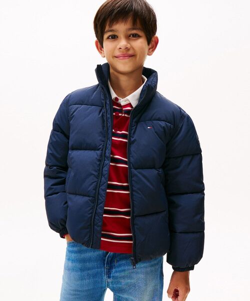 TOMMY HILFIGER(トミーヒルフィガー)の「KIDS フラッグパッファジャケット(ダウンジャケット/コート・キッズ・ネイビー/ホワイト・140cm/130cm/150cm/160cm)」の2枚目の写真