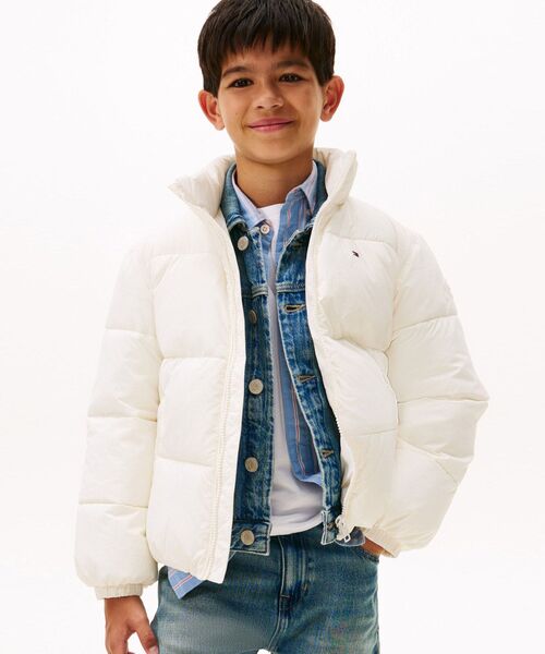 TOMMY HILFIGER(トミーヒルフィガー)の「KIDS フラッグパッファジャケット(ダウンジャケット/コート・キッズ・ネイビー/ホワイト・140cm/130cm/150cm/160cm)」の3枚目の写真