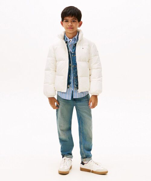 TOMMY HILFIGER(トミーヒルフィガー)の「KIDS フラッグパッファジャケット(ダウンジャケット/コート・キッズ・ネイビー/ホワイト・140cm/130cm/150cm/160cm)」の4枚目の写真