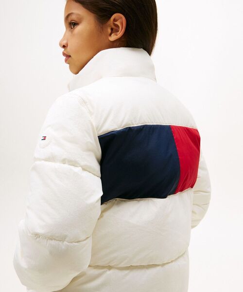 TOMMY HILFIGER(トミーヒルフィガー)の「KIDS フラッグパッファジャケット(ダウンジャケット/コート・キッズ・ネイビー/ホワイト・140cm/130cm/150cm/160cm)」の7枚目の写真