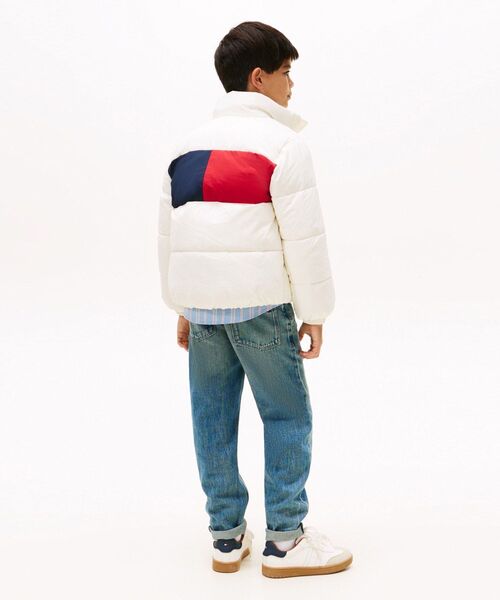 TOMMY HILFIGER(トミーヒルフィガー)の「KIDS フラッグパッファジャケット(ダウンジャケット/コート・キッズ・ネイビー/ホワイト・140cm/130cm/150cm/160cm)」の8枚目の写真