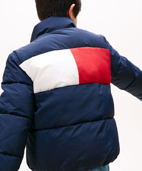 TOMMY HILFIGER(トミーヒルフィガー)の「KIDS フラッグパッファジャケット(ダウンジャケット/コート・キッズ・ネイビー/ホワイト・140cm/130cm/150cm/160cm)」の15枚目の写真