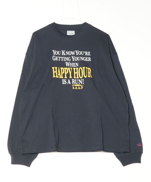 PARROTT CANVAS(パロットキャンバス)の「Happy Hour L/S T-shirt(Tシャツ/カットソー・レディース・オフホワイト/ネイビー・FREE)」の2枚目の写真