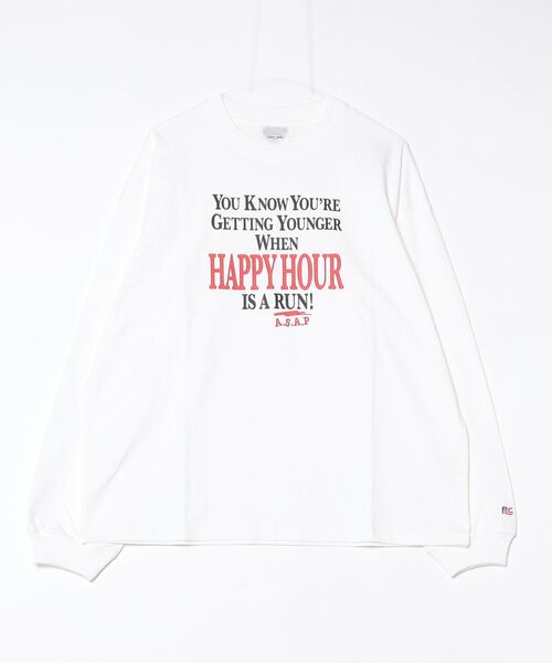 PARROTT CANVAS(パロットキャンバス)の「Happy Hour L/S T-shirt(Tシャツ/カットソー・レディース・オフホワイト/ネイビー・FREE)」の1枚目の写真