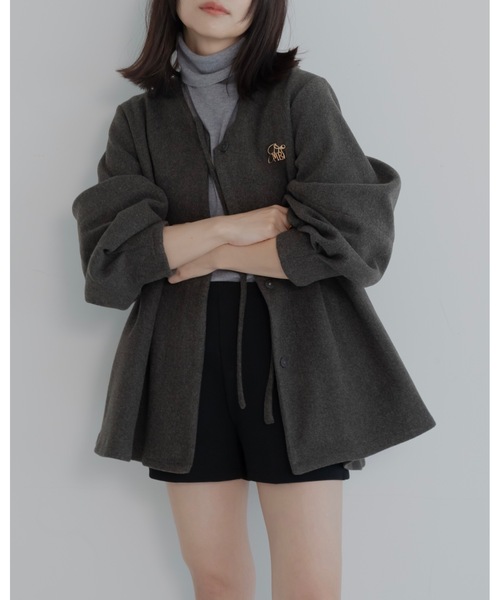 JUMELLE（ジュメロ）の「メルトンペプラムトップ（その他アウター・レディース・ベージュ/チャコールグレー・FREE）」の14枚目の写真