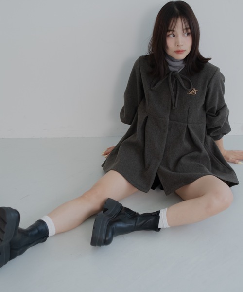 JUMELLE（ジュメロ）の「メルトンペプラムトップ（その他アウター・レディース・ベージュ/チャコールグレー・FREE）」の19枚目の写真