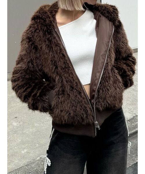 EMODA（エモダ）の「フードフェイクファーブルゾン（ブルゾン）」 - WEAR