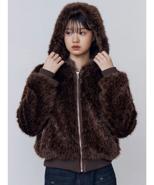 セール】フードフェイクファーブルゾン（ブルゾン）｜EMODA（エモダ