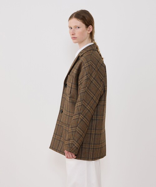 GALERIE VIE（ギャルリー ヴィー）の「チェビオットツイード ドルマンスリーブコート（チェスターコート・レディース・ダークブラウン・FREE）」の7枚目の写真