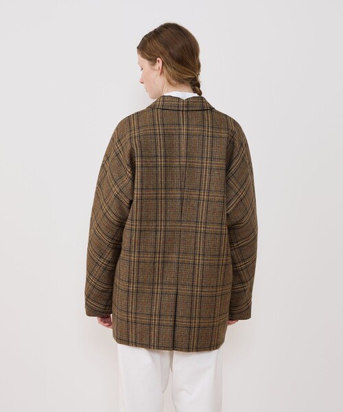 GALERIE VIE（ギャルリー ヴィー）の「チェビオットツイード ドルマンスリーブコート（チェスターコート・レディース・ダークブラウン・FREE）」の8枚目の写真