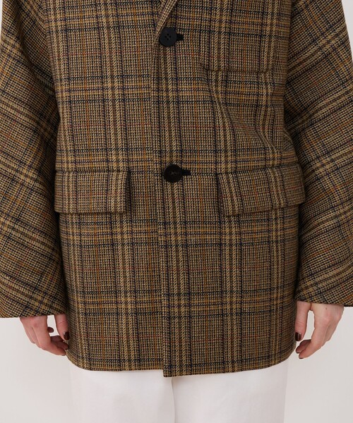 GALERIE VIE（ギャルリー ヴィー）の「チェビオットツイード ドルマンスリーブコート（チェスターコート・レディース・ダークブラウン・FREE）」の3枚目の写真
