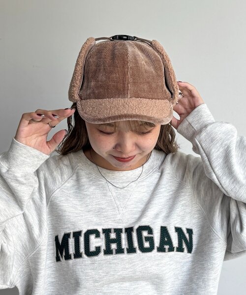 CPCM（シーピーシーエム）の「コーデュロイフライトキャップ（キャップ・レディース・ブラック/ブラウン/ベージュ・FREE）」の3枚目の写真