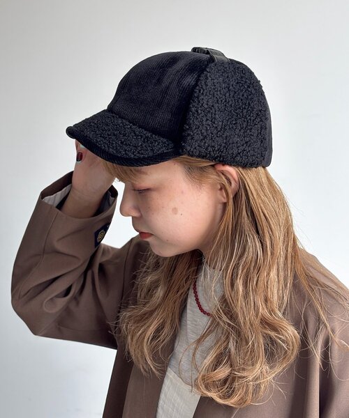 CPCM（シーピーシーエム）の「コーデュロイフライトキャップ（キャップ・レディース・ブラック/ブラウン/ベージュ・FREE）」の5枚目の写真