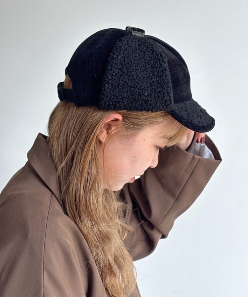 CPCM（シーピーシーエム）の「コーデュロイフライトキャップ（キャップ・レディース・ブラック/ブラウン/ベージュ・FREE）」の8枚目の写真