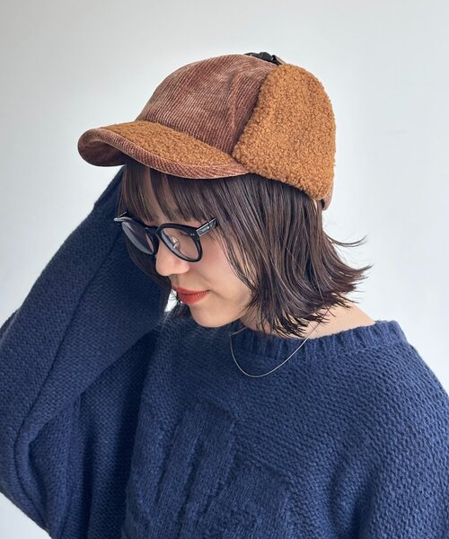 CPCM（シーピーシーエム）の「コーデュロイフライトキャップ（キャップ・レディース・ブラック/ブラウン/ベージュ・FREE）」の14枚目の写真
