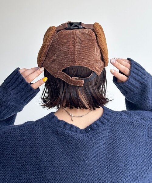 CPCM（シーピーシーエム）の「コーデュロイフライトキャップ（キャップ・レディース・ブラック/ブラウン/ベージュ・FREE）」の15枚目の写真