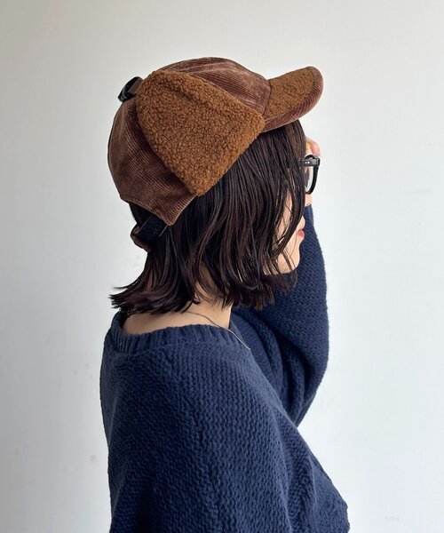 CPCM（シーピーシーエム）の「コーデュロイフライトキャップ（キャップ・レディース・ブラック/ブラウン/ベージュ・FREE）」の16枚目の写真