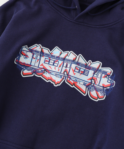 SUBWARE(サブウェア)の「SUBWARE / サブウェア STASH PIECE+TRAINCAR HOODIE(パーカー・メンズ・ネイビー・MEDIUM/LARGE)」の7枚目の写真