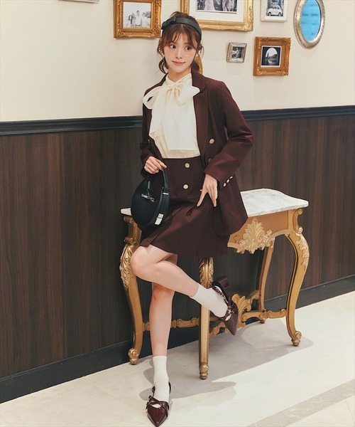 SWINGLE（スウィングル）の「【再入荷】ダブルテーラードジャケット（テーラードジャケット・レディース・ボルドー/ブラック系その他/ダークブルー・SMALL/MEDIUM）」の7枚目の写真