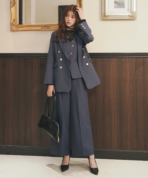 SWINGLE（スウィングル）の「【再入荷】ダブルテーラードジャケット（テーラードジャケット・レディース・ボルドー/ブラック系その他/ダークブルー・SMALL/MEDIUM）」の11枚目の写真