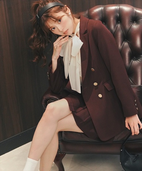 SWINGLE（スウィングル）の「【再入荷】ダブルテーラードジャケット（テーラードジャケット・レディース・ボルドー/ブラック系その他/ダークブルー・SMALL/MEDIUM）」の10枚目の写真