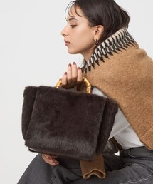 green label relaxing（グリーンレーベルリラクシング）の「2WAY バンブーハンドル フェイクファー トートバッグ（トートバッグ）」