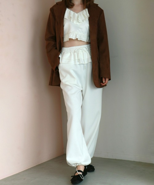 mic by Olu.（ミックバイオルドット）の「＜ ZOZOTOWN限定 ＞フリルドッキングスウェットパンツ（スウェットパンツ・レディース・グレー/ネイビー/ホワイト・FREE）」の15枚目の写真