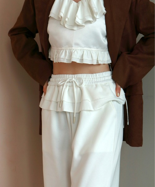 mic by Olu.（ミックバイオルドット）の「＜ ZOZOTOWN限定 ＞フリルドッキングスウェットパンツ（スウェットパンツ・レディース・グレー/ネイビー/ホワイト・FREE）」の20枚目の写真