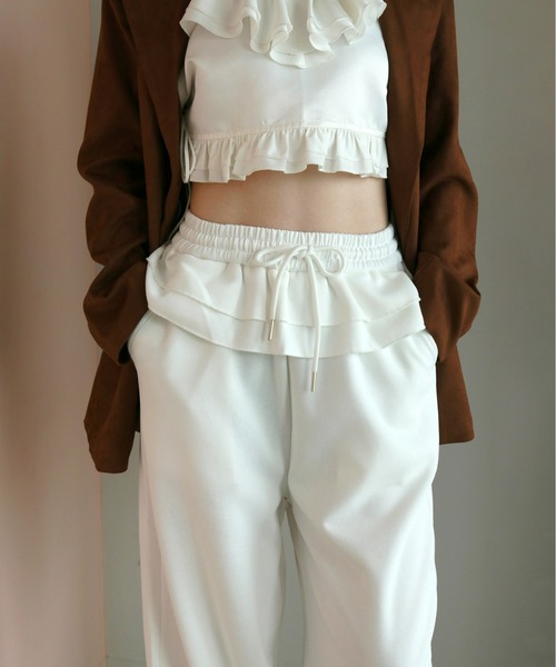 mic by Olu.（ミックバイオルドット）の「＜ ZOZOTOWN限定 ＞フリルドッキングスウェットパンツ（スウェットパンツ・レディース・グレー/ネイビー/ホワイト・FREE）」の14枚目の写真