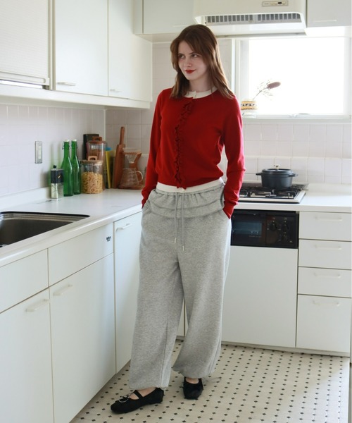 mic by Olu.（ミックバイオルドット）の「＜ ZOZOTOWN限定 ＞フリルドッキングスウェットパンツ（スウェットパンツ・レディース・グレー/ネイビー/ホワイト・FREE）」の6枚目の写真