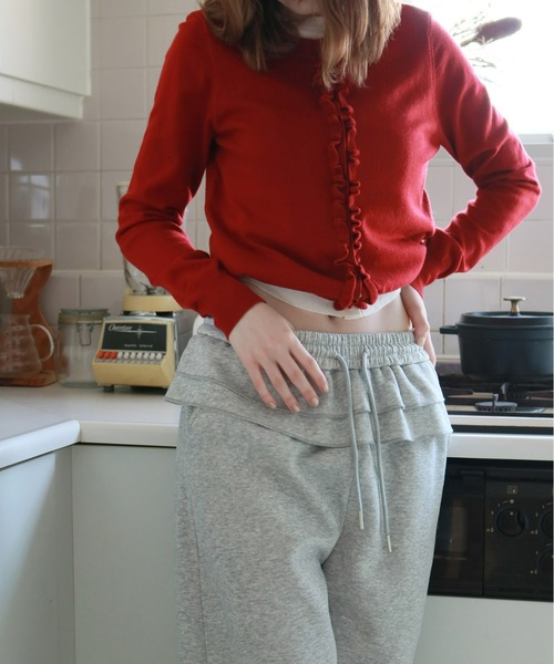 mic by Olu.（ミックバイオルドット）の「＜ ZOZOTOWN限定 ＞フリルドッキングスウェットパンツ（スウェットパンツ・レディース・グレー/ネイビー/ホワイト・FREE）」の12枚目の写真