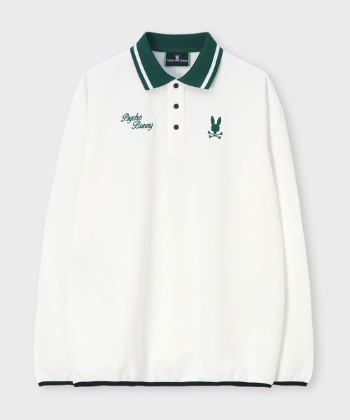 Psycho Bunny（サイコバニー）の「[GOLF]モダングラフィック ロングスリーブポロシャツ（ポロシャツ・メンズ・ダークグリーン/ホワイト/ブラック・MEDIUM/X-LARGE/LARGE）」の7枚目の写真