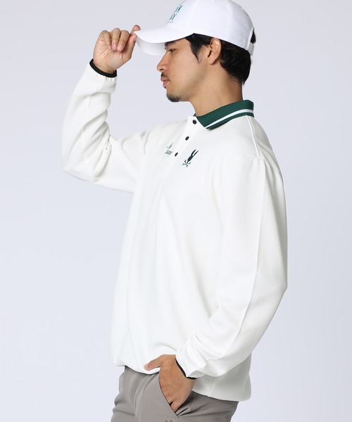 Psycho Bunny（サイコバニー）の「[GOLF]モダングラフィック ロングスリーブポロシャツ（ポロシャツ・メンズ・ダークグリーン/ホワイト/ブラック・MEDIUM/X-LARGE/LARGE）」の4枚目の写真