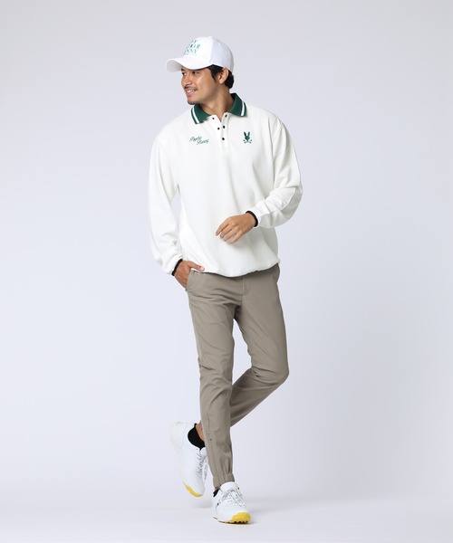 Psycho Bunny（サイコバニー）の「[GOLF]モダングラフィック ロングスリーブポロシャツ（ポロシャツ・メンズ・ダークグリーン/ホワイト/ブラック・MEDIUM/X-LARGE/LARGE）」の6枚目の写真